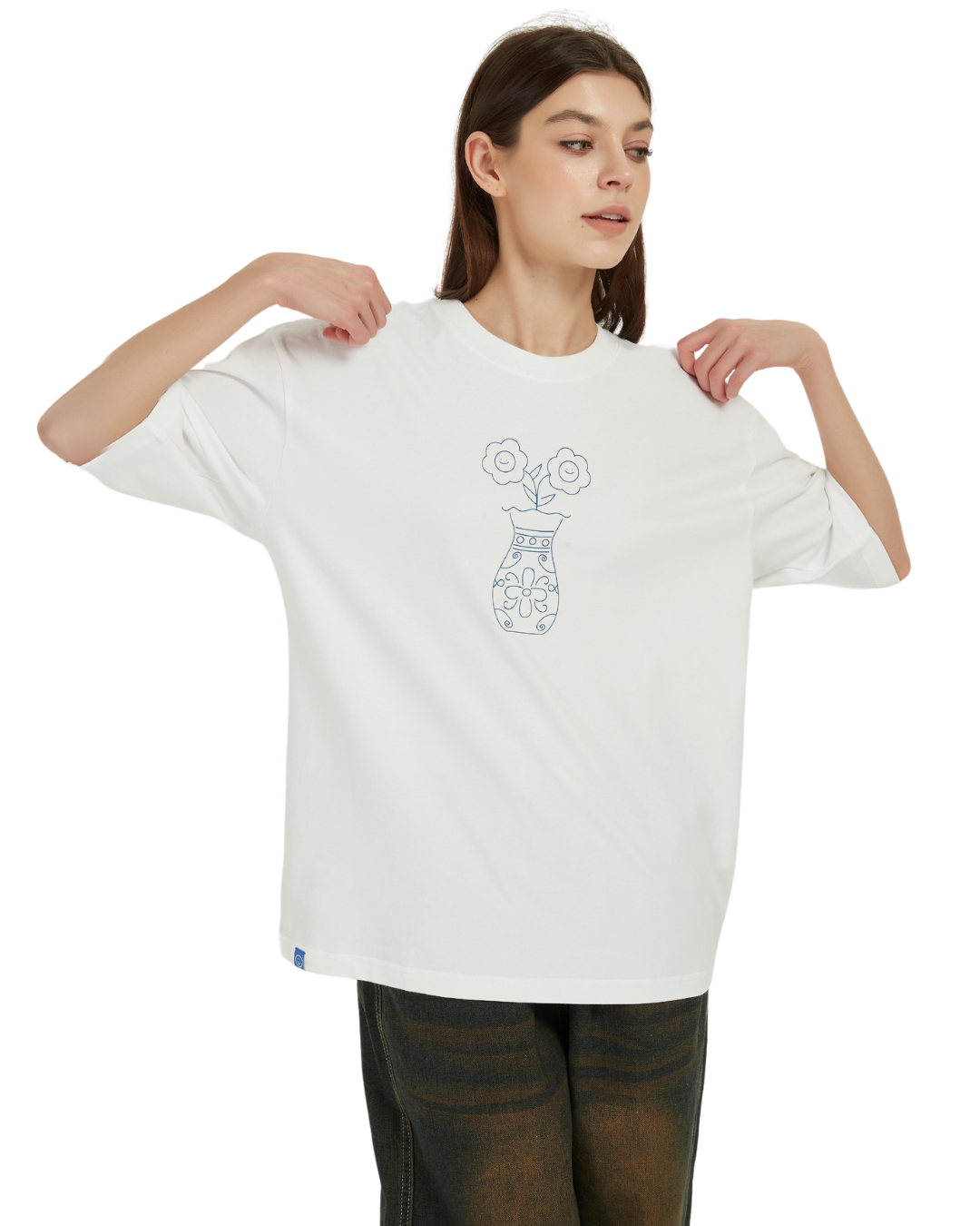 Mediterranean Vase Oversized Tee In White