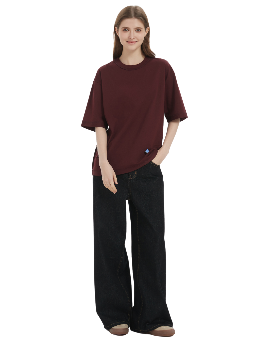 Signature Sunscreen Sorona® Cooling Tee in Reverse Oxblood Long