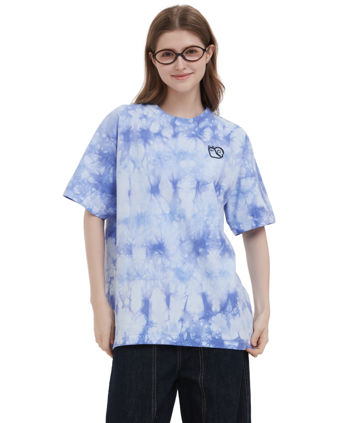 Things Take TIme Oversized Tee in Tie-Dye Blue