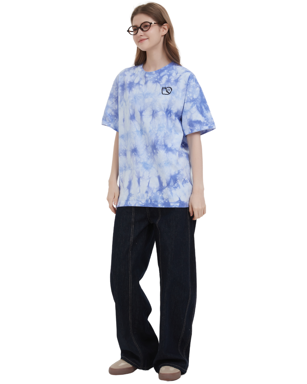 Things Take TIme Oversized Tee in Tie-Dye Blue