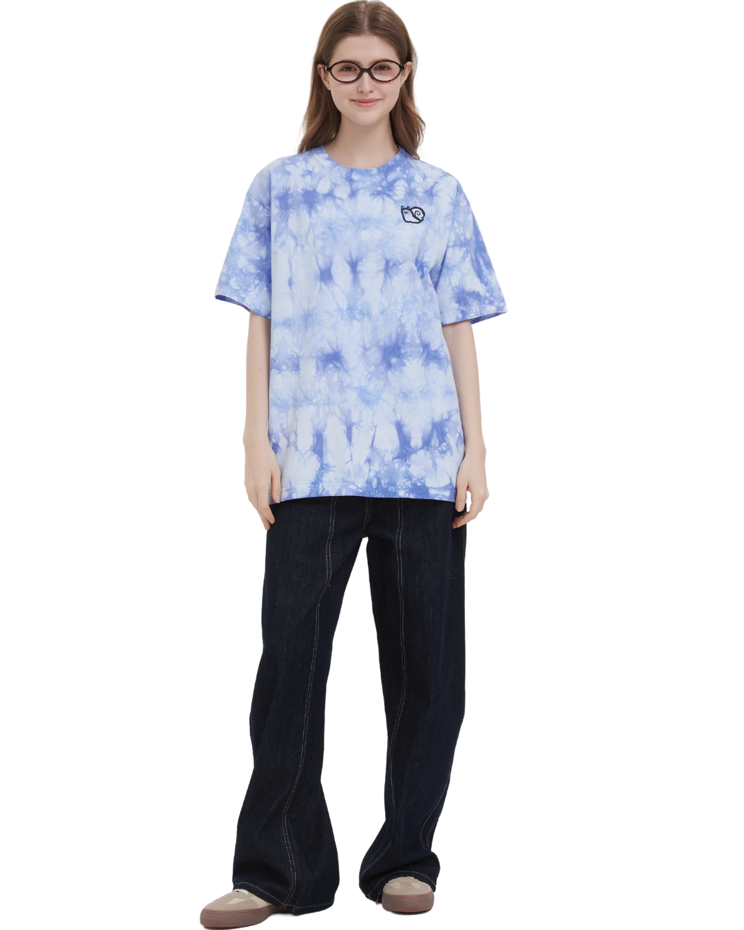 Things Take TIme Oversized Tee in Tie-Dye Blue