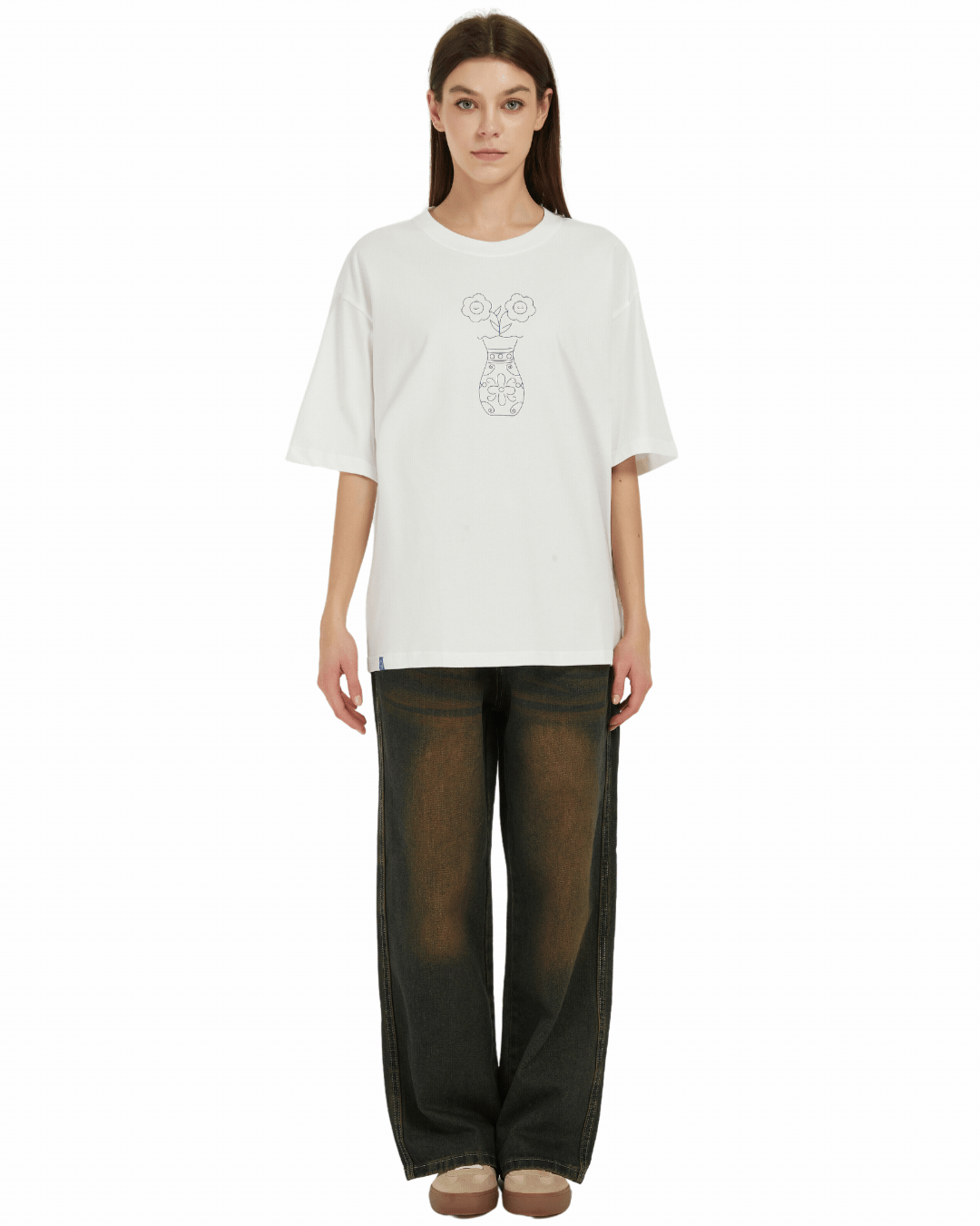Mediterranean Vase Oversized Tee In White