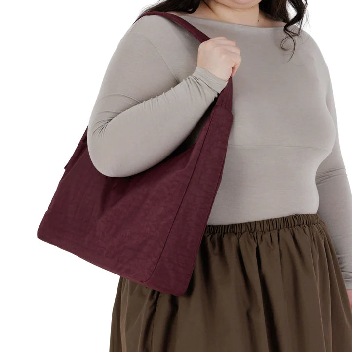 Nylon Shoulder Bag - Mahogany