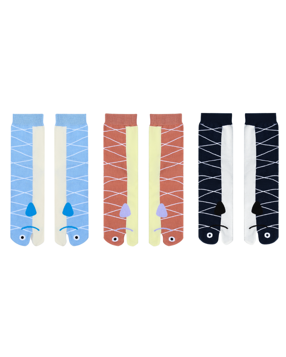 Black Grouper Tabi Mini Crew Fish Socks