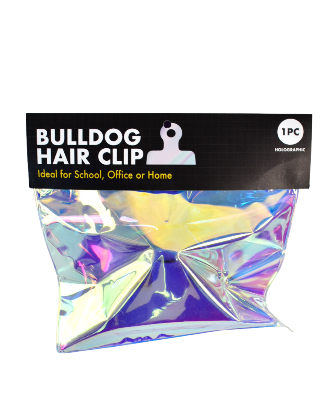 Holographic Bulldog Hair Claw Clip (Mega)