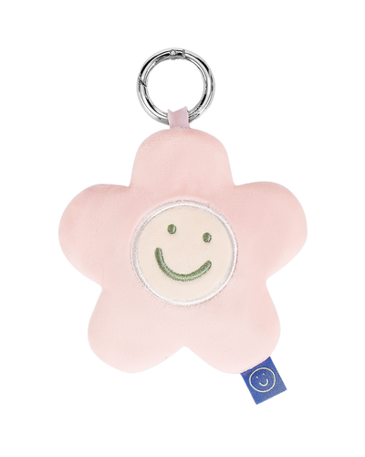 Front view of Pink flower plushie exterior
