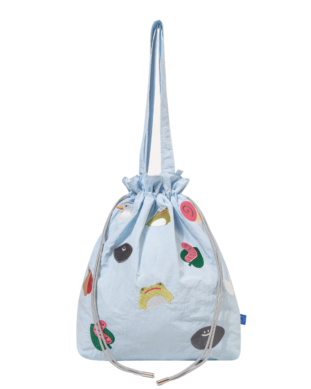 Garden Embroidery Drawstring Bucket Pouch Totebag