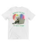 Going Online To See Dogs Oversized Tee in White
