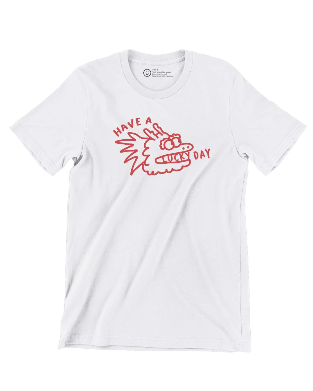 Have A Lucky Day Dragon Tee in White