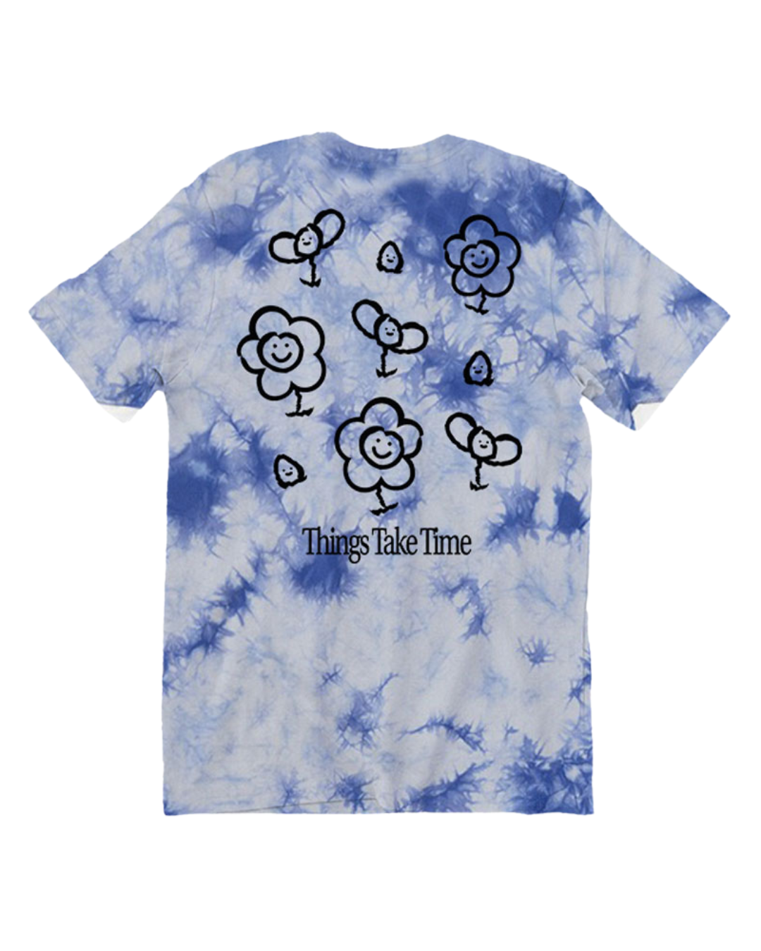 Things Take TIme Oversized Tee in Tie-Dye Blue