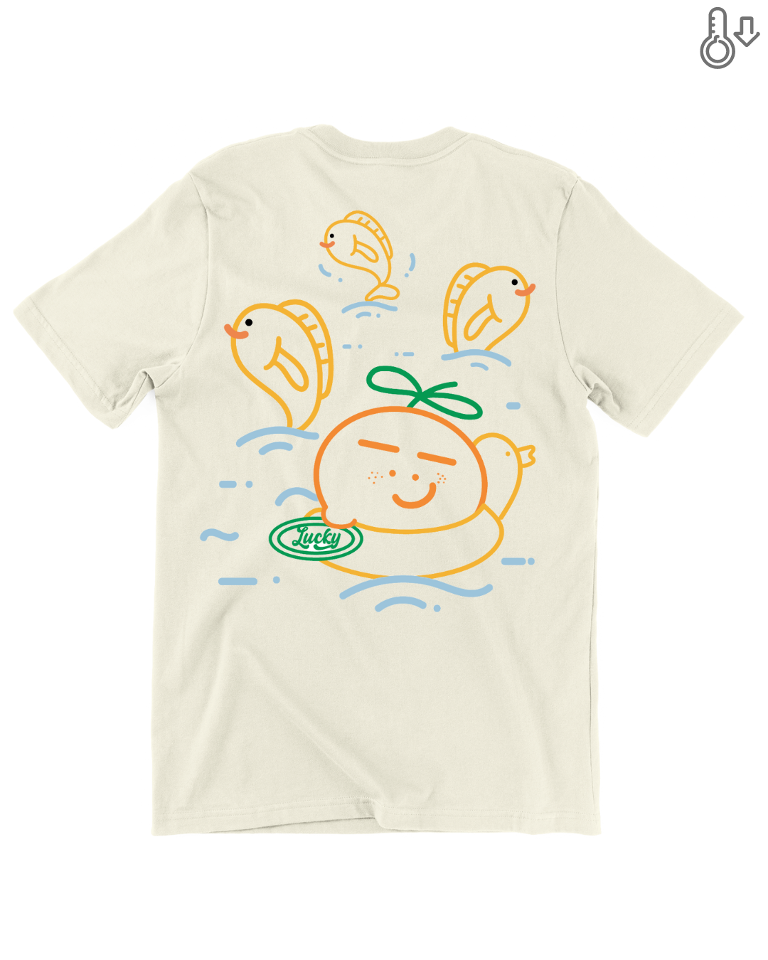Lucky Fishes Oversized Tee in Cream