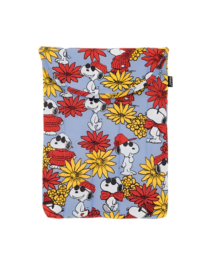 Puffy Laptop Sleeve 13"/14" - Floral Snoopy