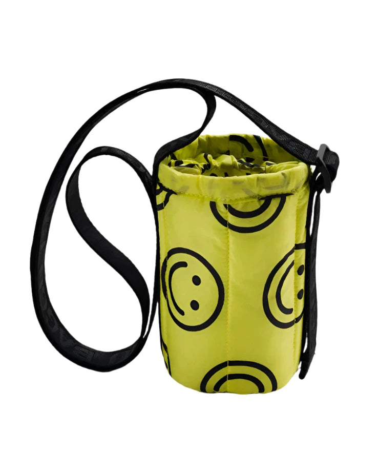 Puffy Water Bottle Sling - Yellow Happy