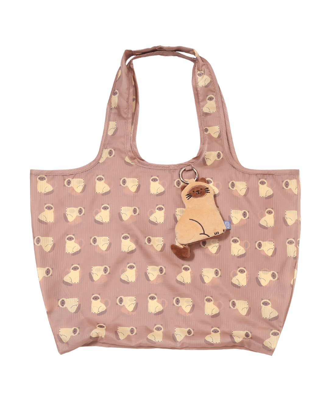 Siamese Cat Plushie Reusable Bag Large