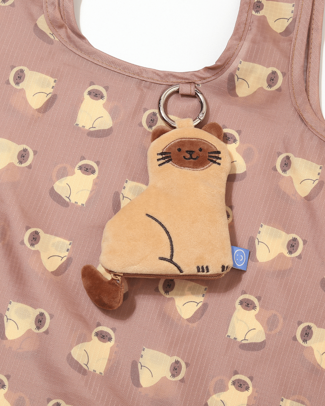 Siamese Cat Plushie Reusable Bag Large