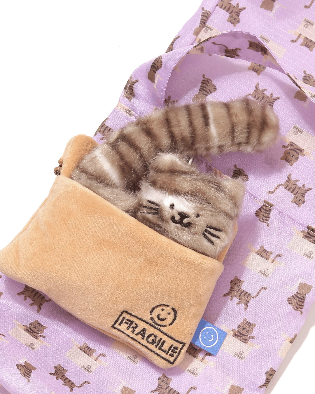 Tabby Cat in a Box 2in1 Plushie Reusable Bag (Drink Size)