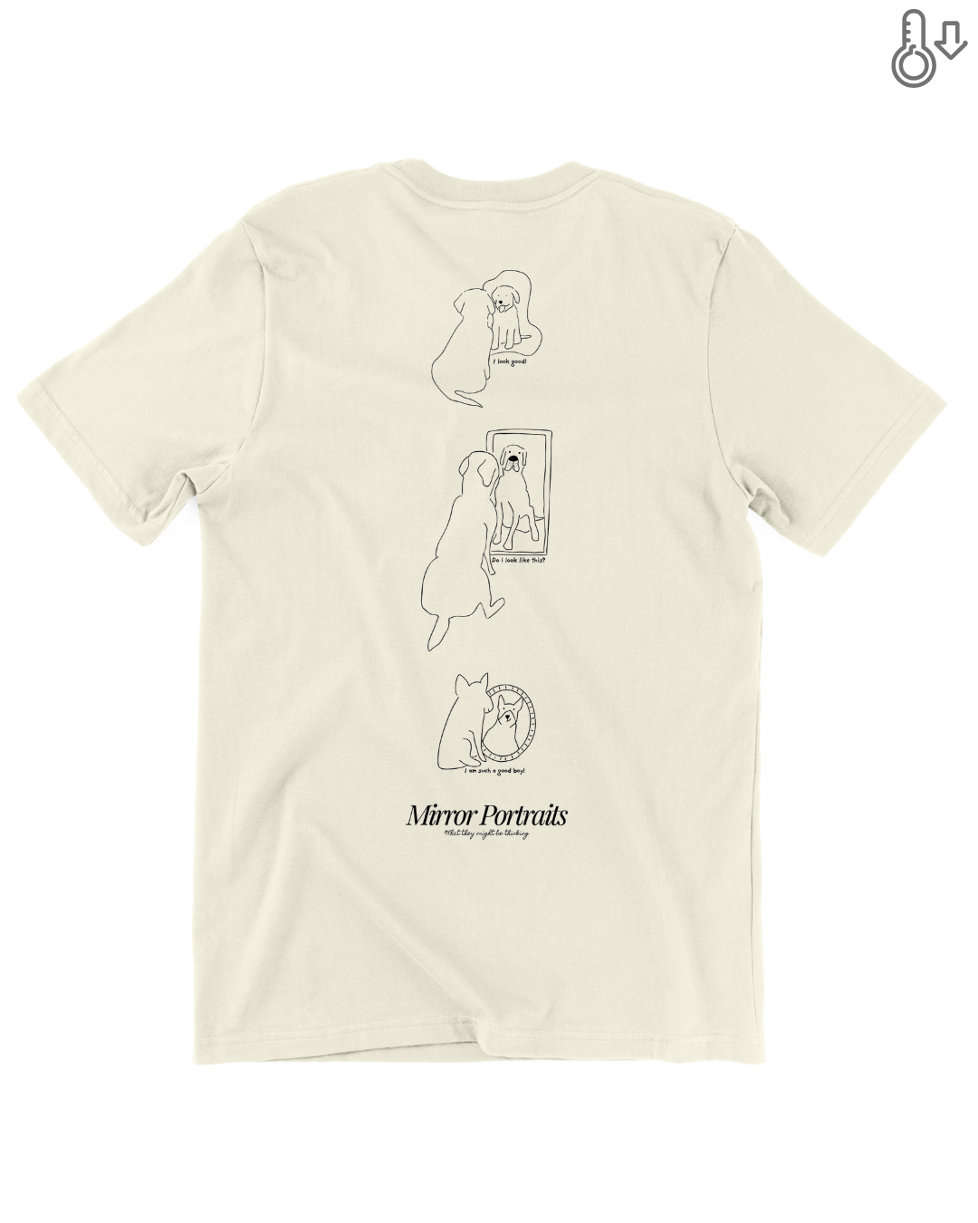Dogs Mirror Portraits Cooling Oversized Tee in Cream