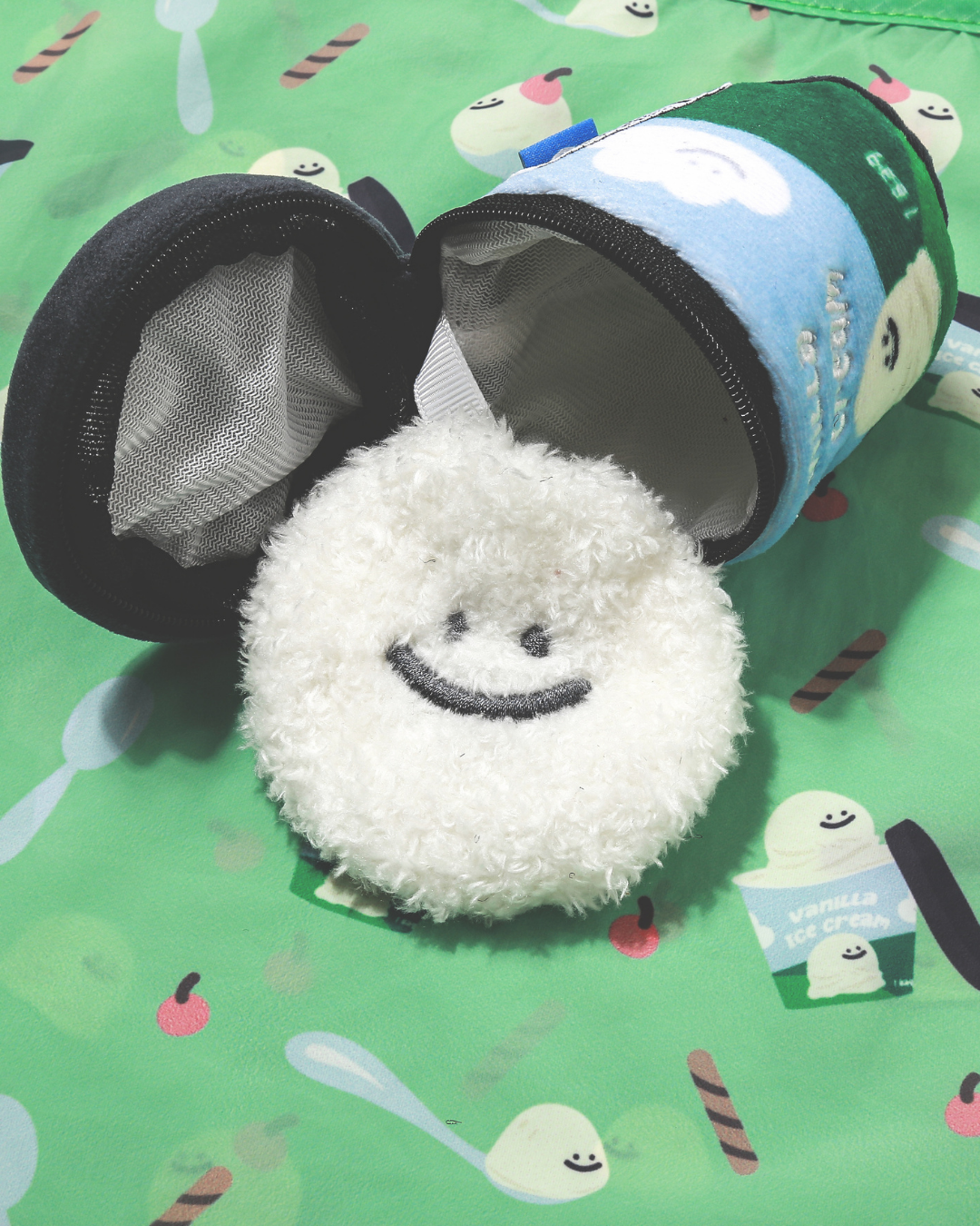 Vanilla Ice Cream Tub Plushie Reusable XL Bag