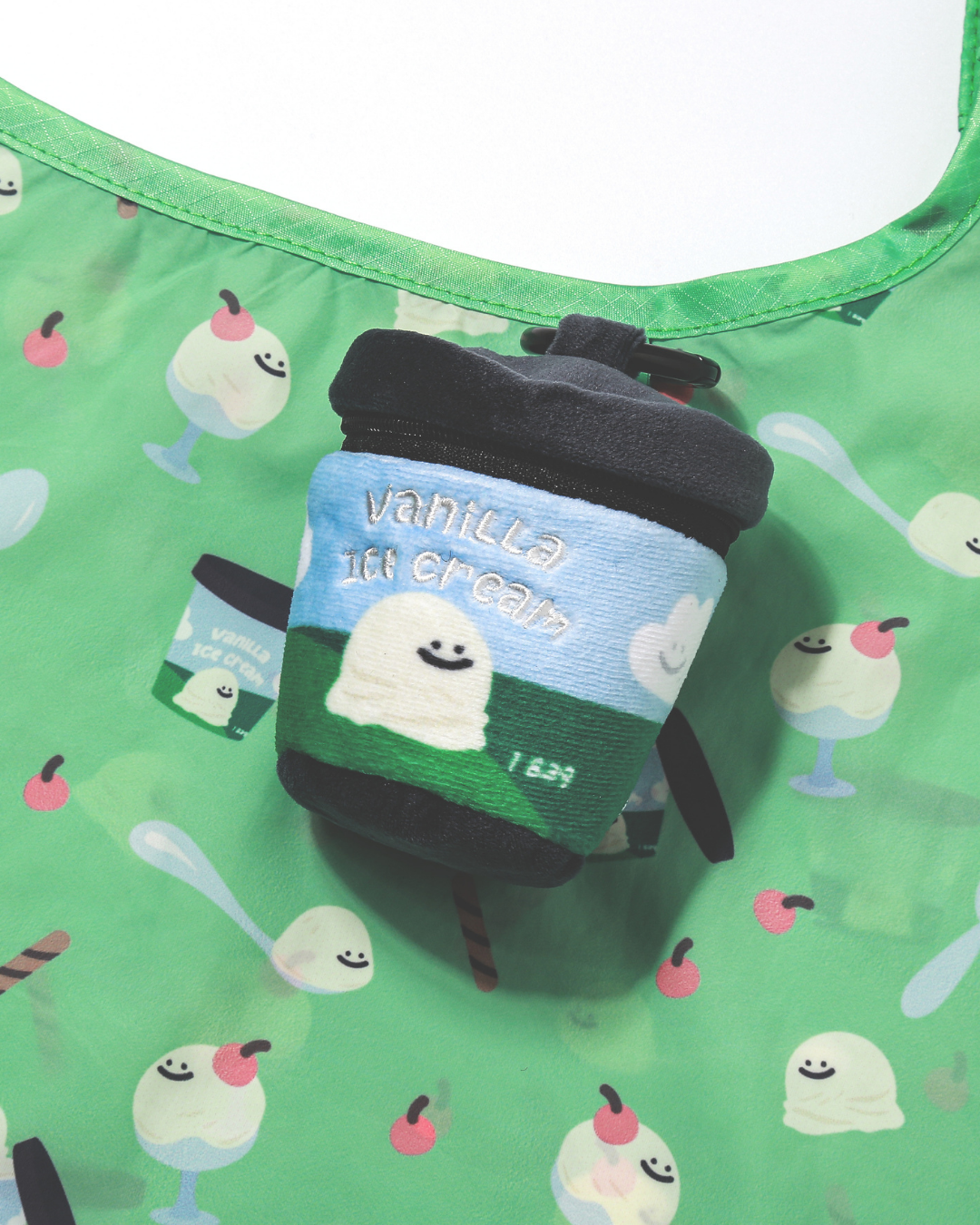 Vanilla Ice Cream Tub Plushie Reusable XL Bag