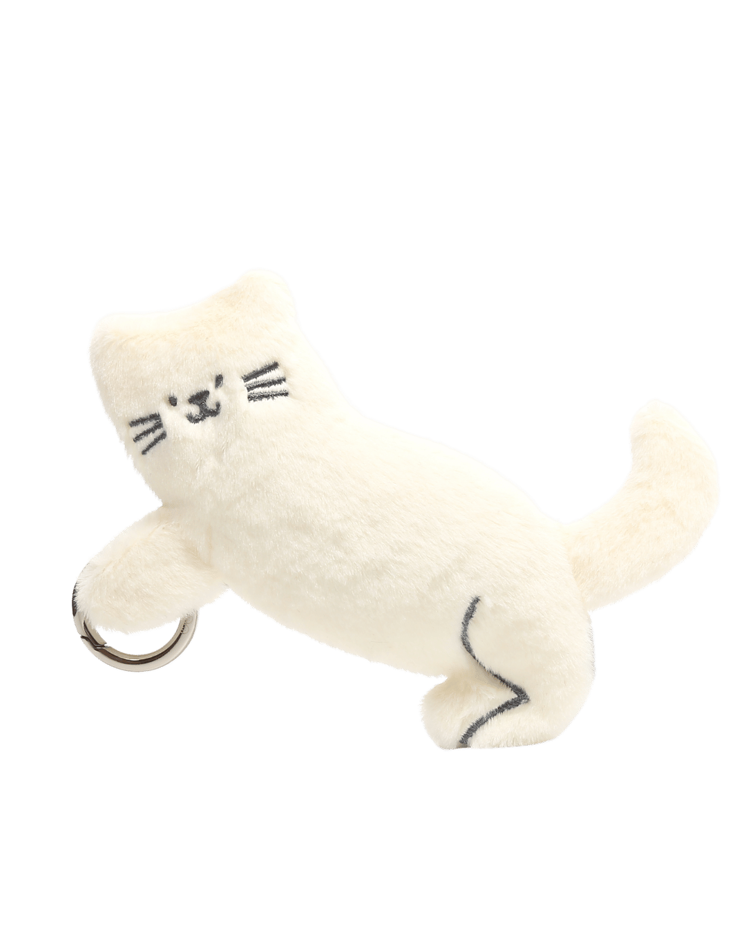 Hang In There White Cat Plushie Reusable Bag XL