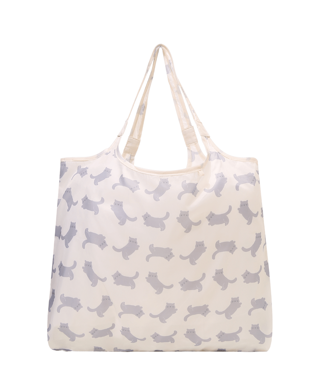 Hang In There White Cat Plushie Reusable Bag XL