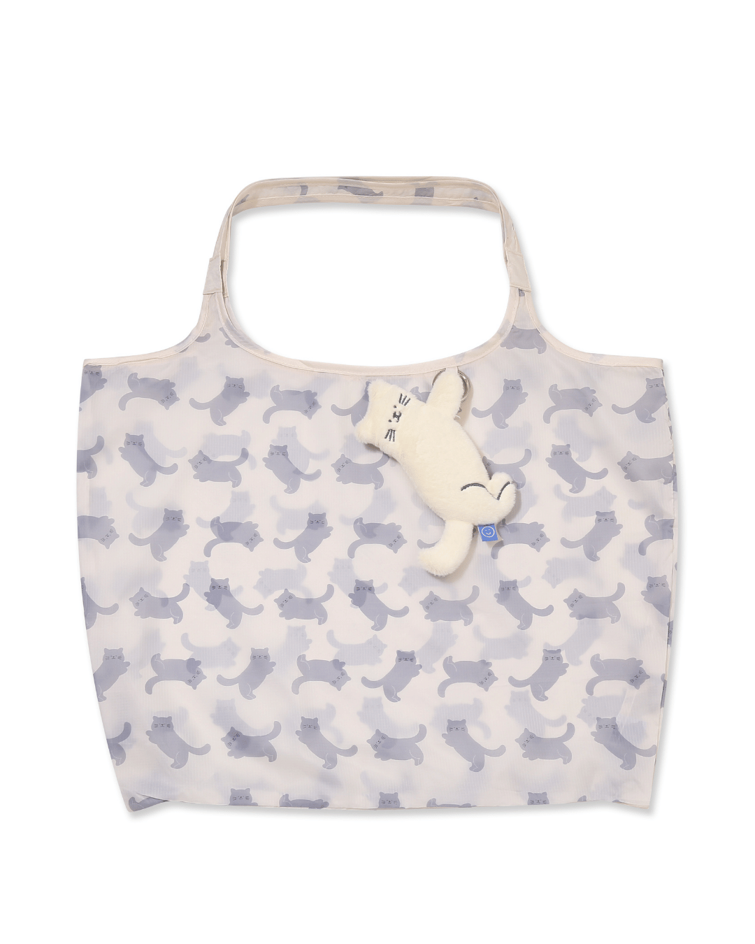 Hang In There White Cat Plushie Reusable Bag XL