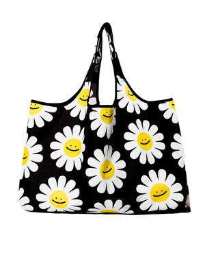A large shopper reusable bag with daily flower prints