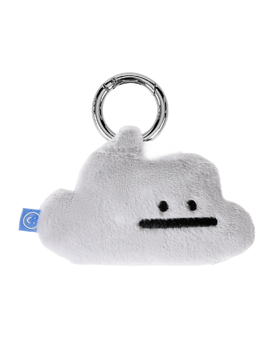 front view of grey cloud plushie
