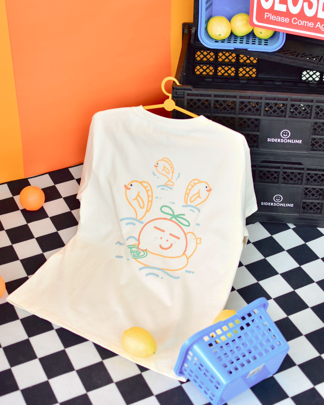 Lucky Fishes Oversized Tee in Cream