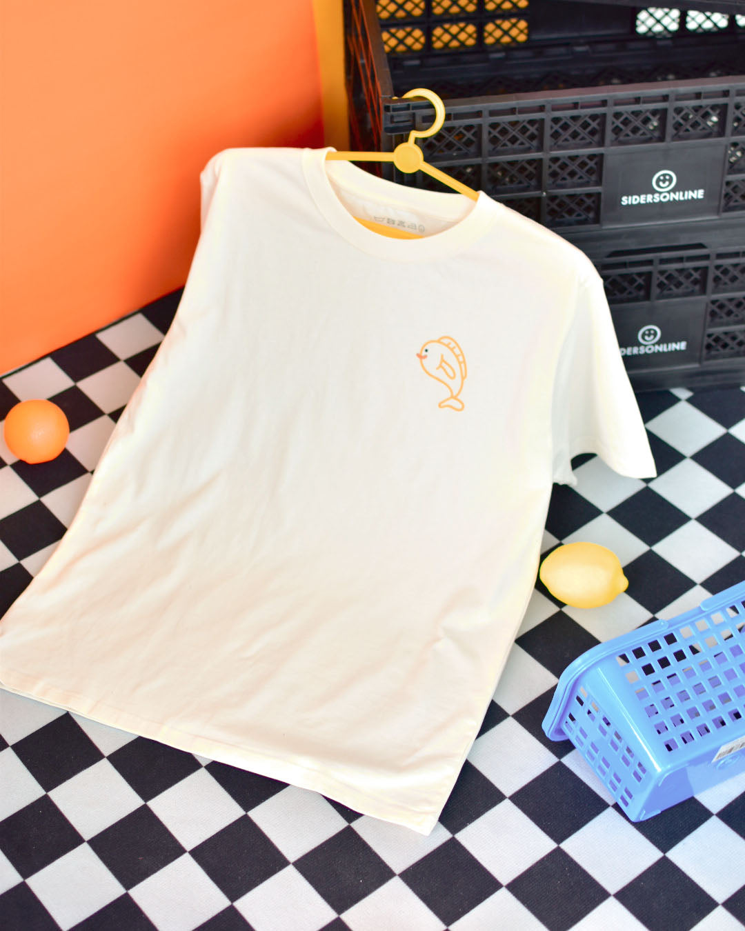 Lucky Fishes Oversized Tee in Cream