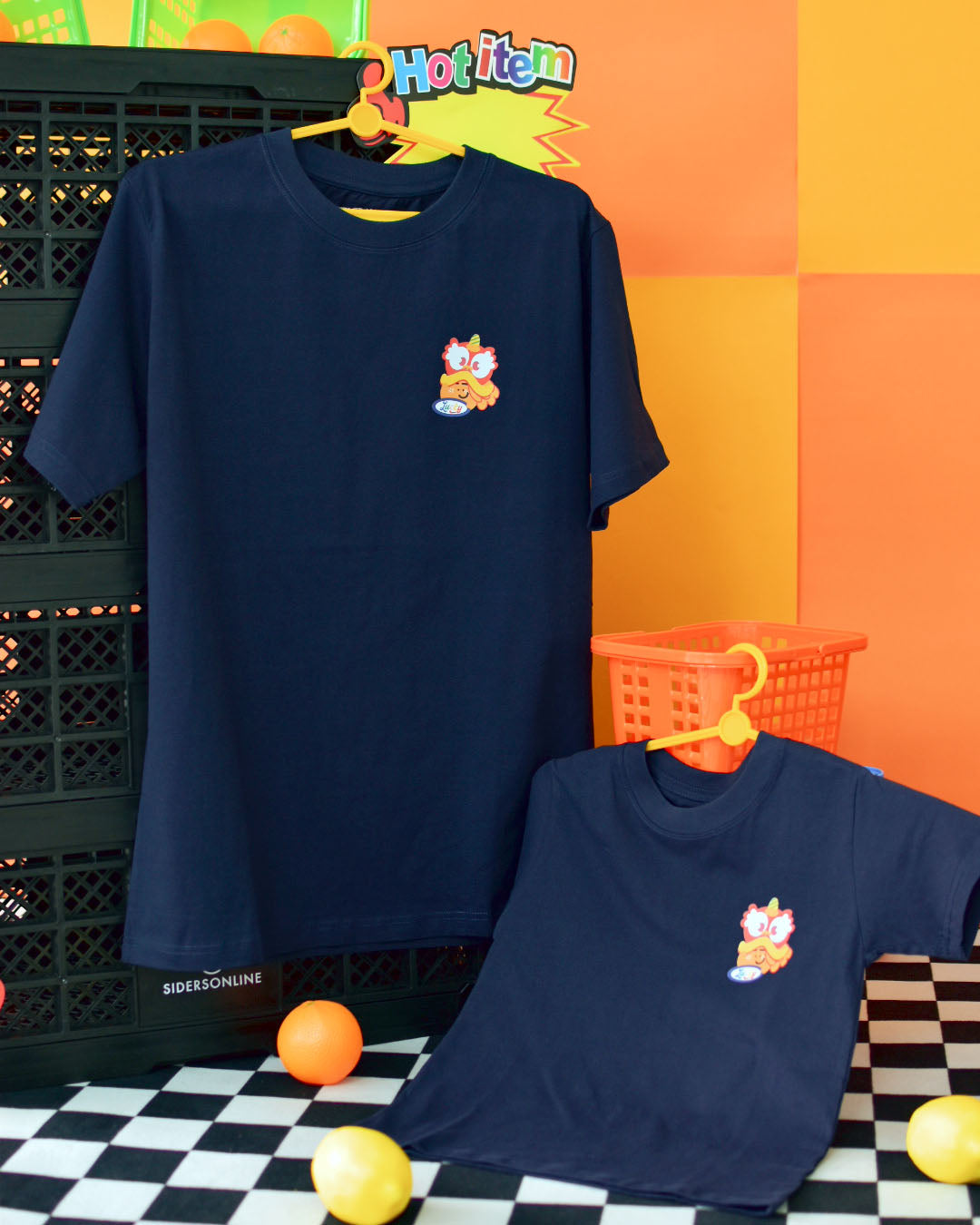 Lucky Lion Tee in Navy - Kids