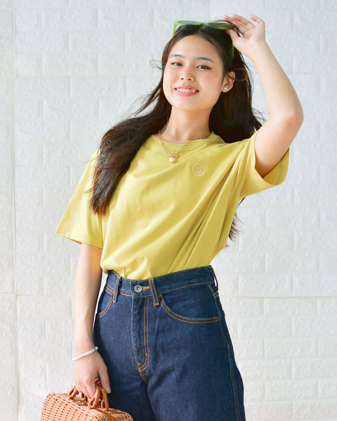 Signature Oversized Tee in Dusty Yellow