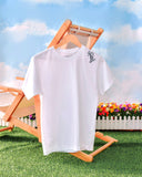 Cat Scratching Oversized Tee in White