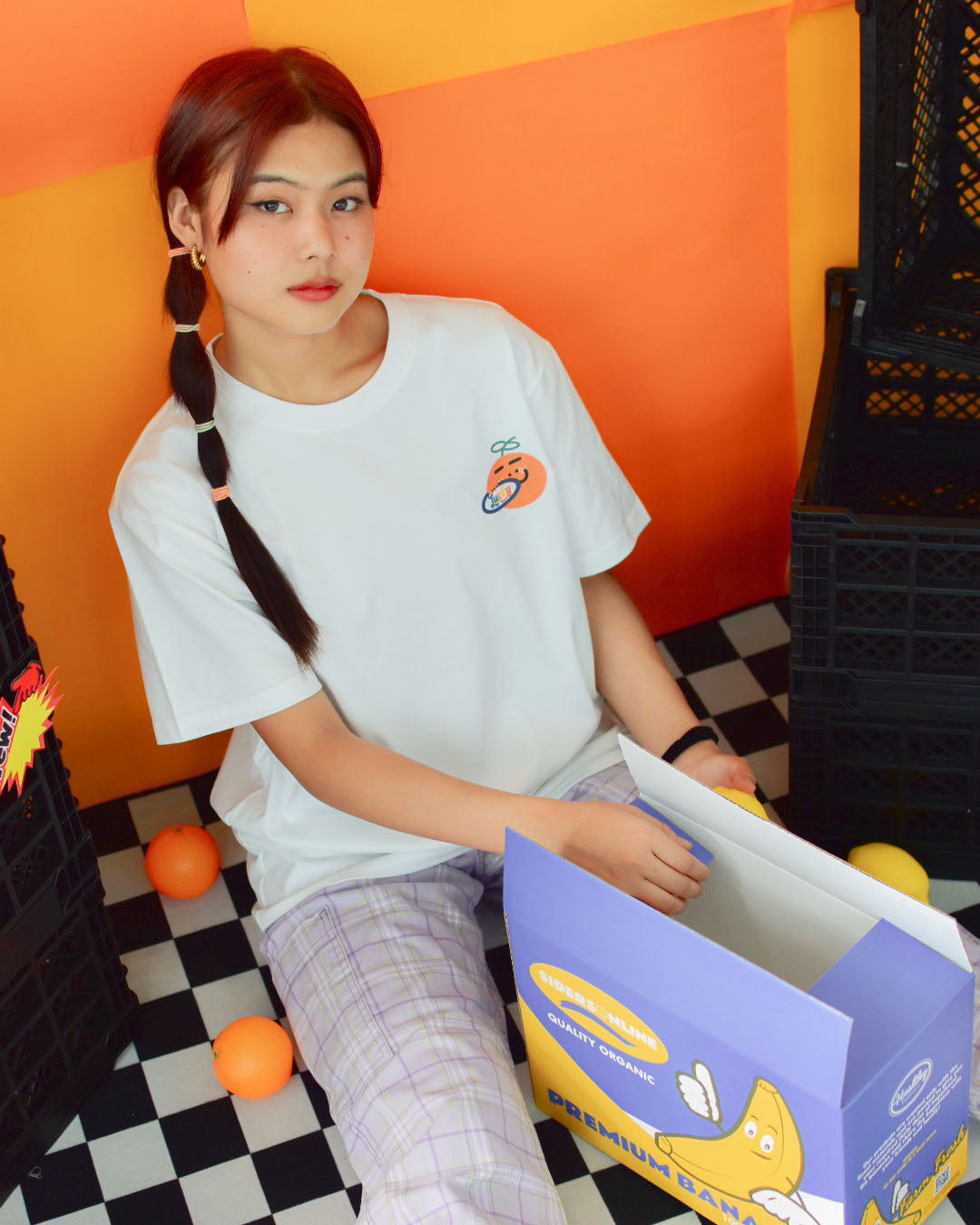 Lucky The Good Labels Oversized Tee in White