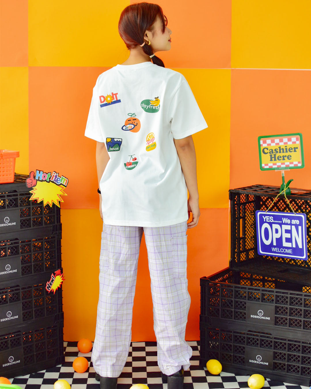 Lucky The Good Labels Oversized Tee in White