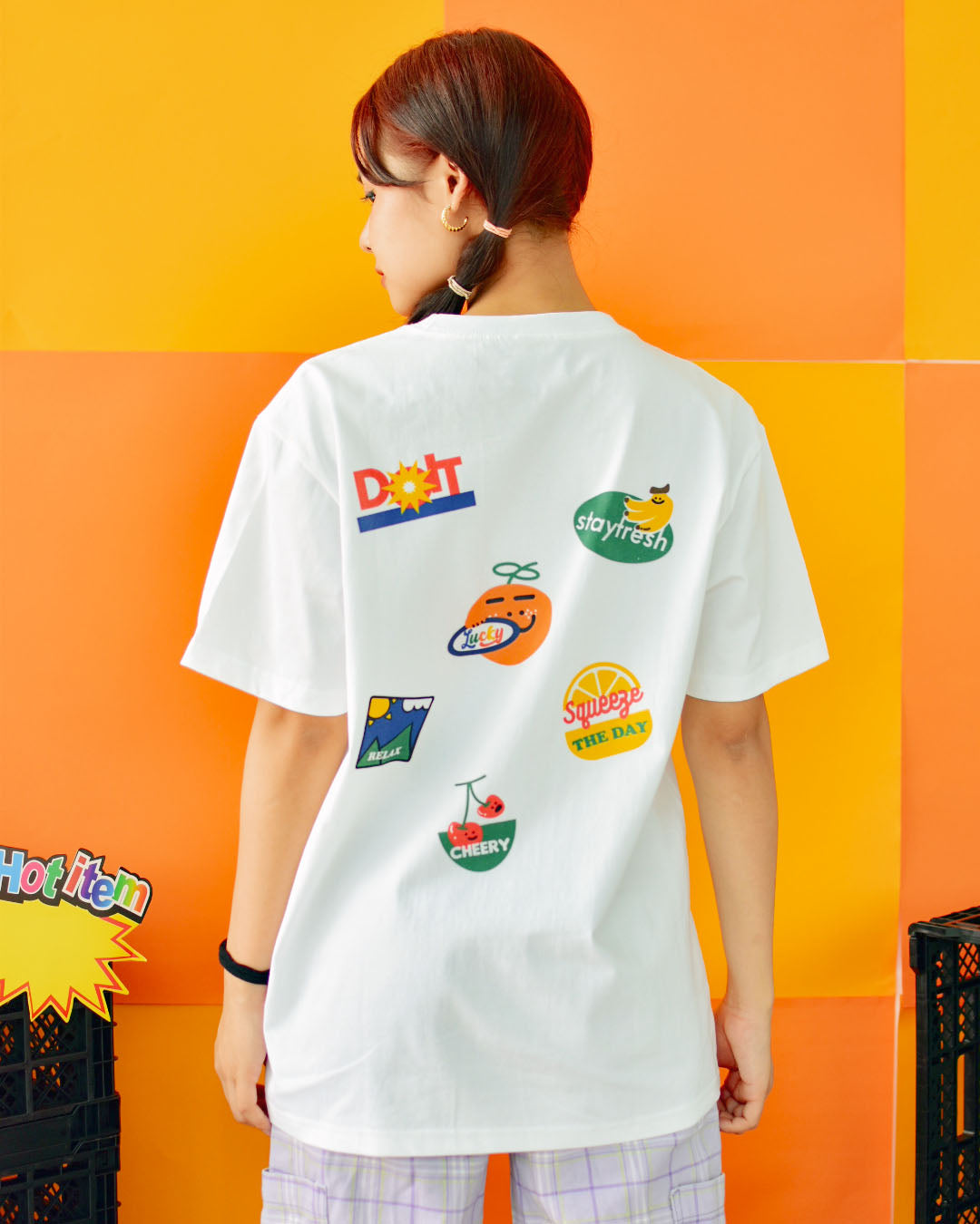 Lucky The Good Labels Oversized Tee in White