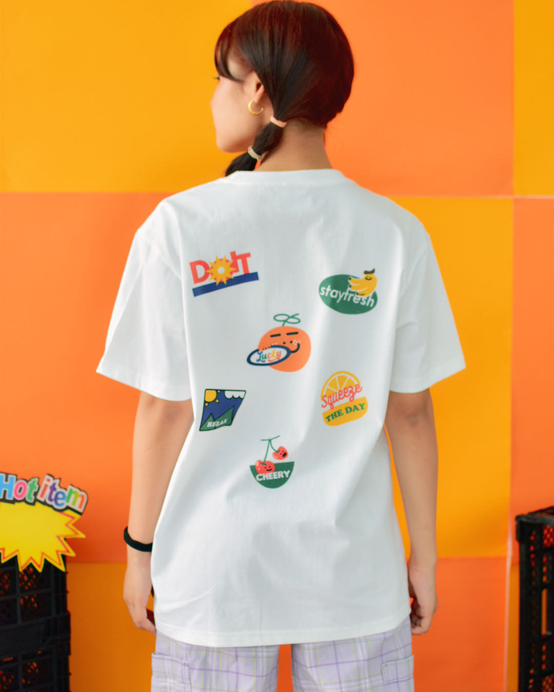 Lucky The Good Labels Oversized Tee in White