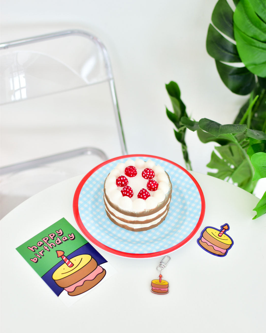 Ultimate Birthday Cake Postcard Keychain