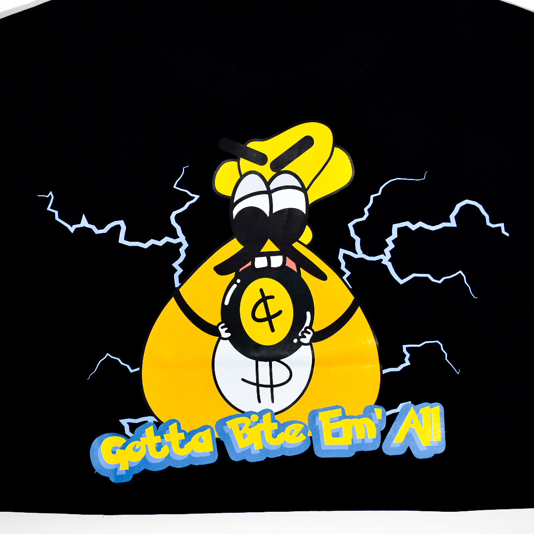 Gotta Bite Em All Oversized Tee In Black