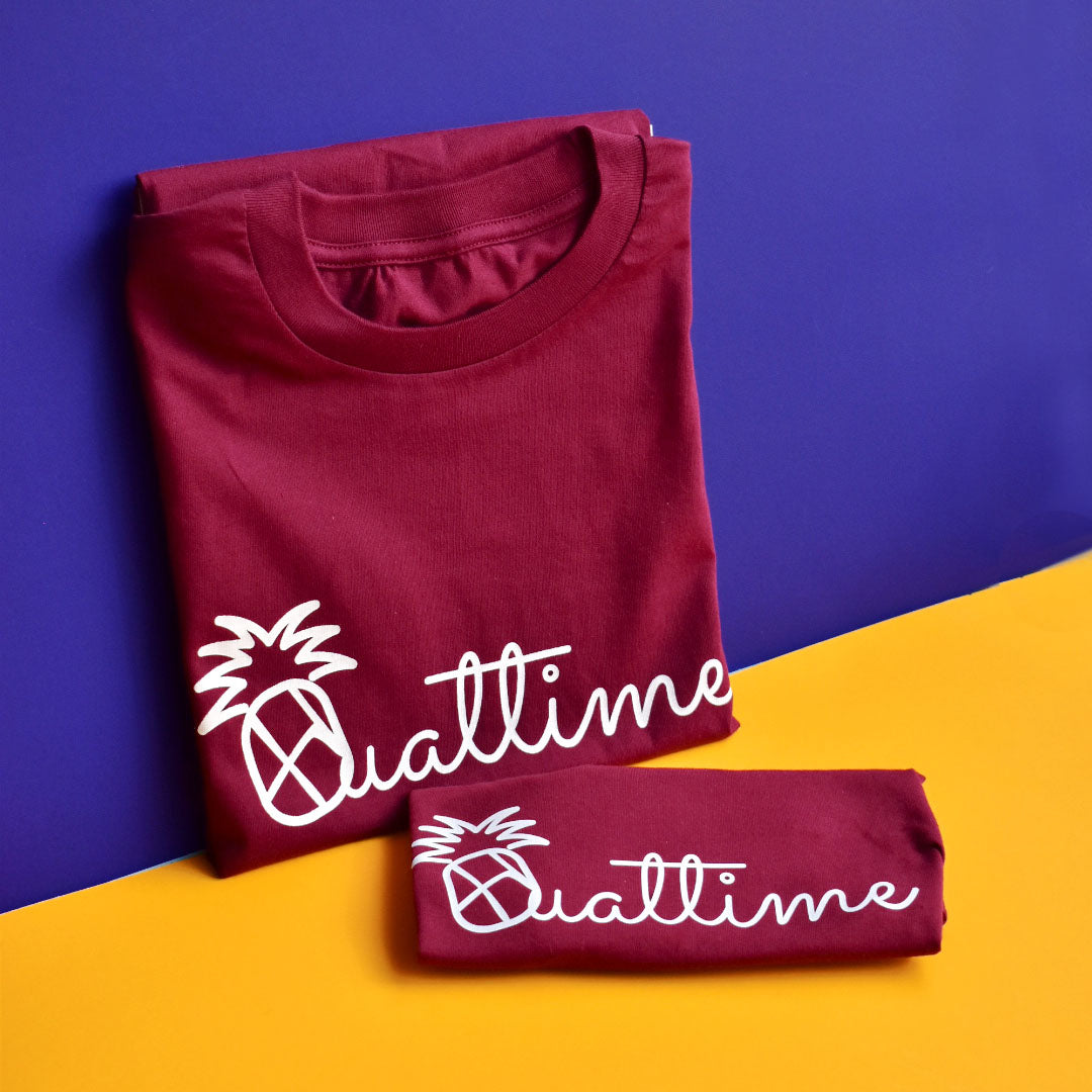 Huat Time Tee in Maroon - Kids