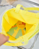 Duck Bird Canvas Book Tote Bag in Light Yellow