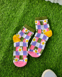 Checkered Flower Socks