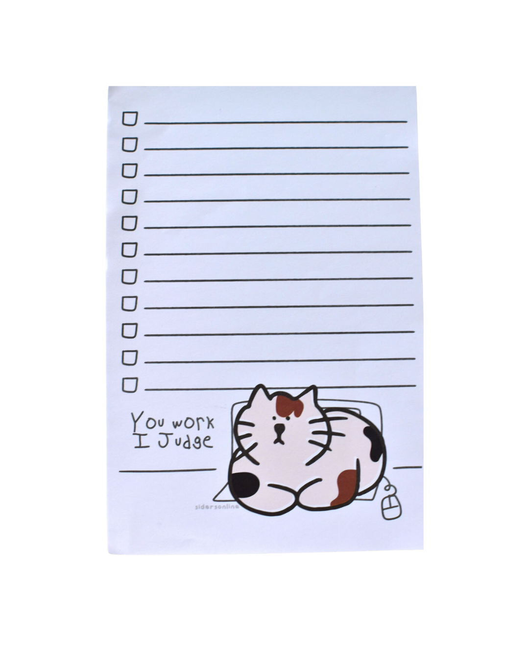 Lazy Cat You Work I Judge A5 Writing Notepad