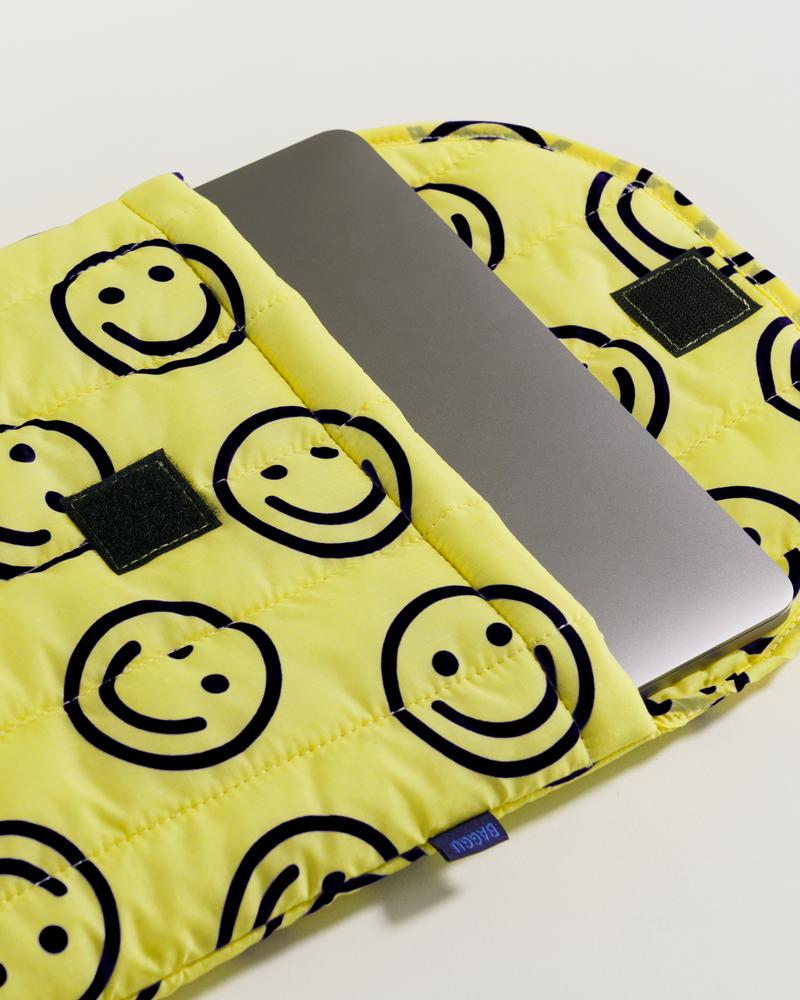 Baggu Puffy Laptop Sleeve 16" - Yellow Happy